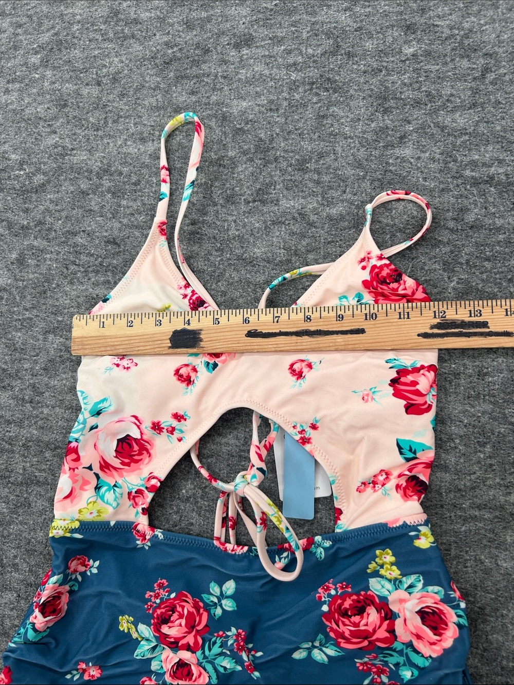 Cupshe Women’s Floral One-Piece Swimsuit - Pink & Blue Size Large - Picture 8 of 10